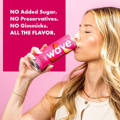 WAVE Organic Sparkling Drink, Soda Alternative, Strawberry Lemonade