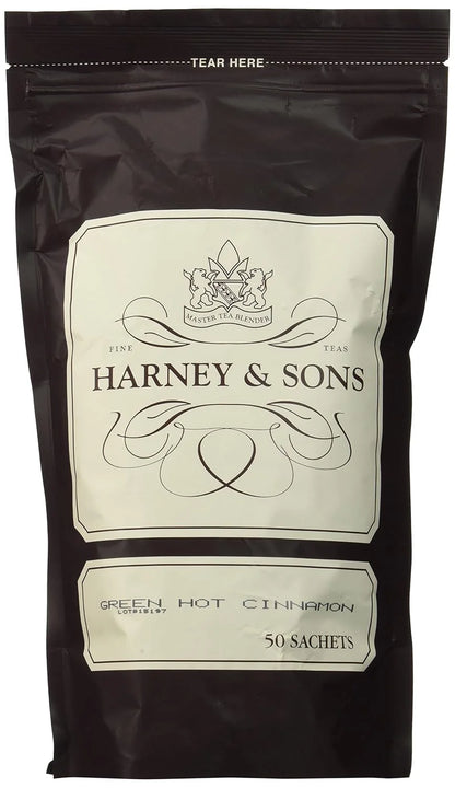 Harney & Sons Green Hot Cinnamon Spice Tea Sachets, 50 Count