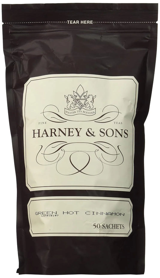 Harney & Sons Green Hot Cinnamon Spice Tea Sachets, 50 Count