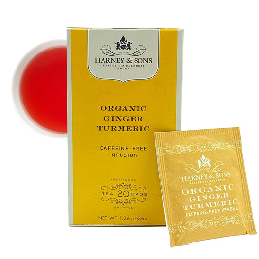 Harney & Sons Organic Ginger Turmeric Herbal Tea Bags, 20 Count