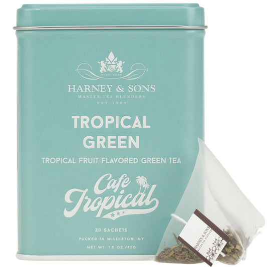 Harney & Sons Café Tropical Green Tea, 20 Sachets in Tin