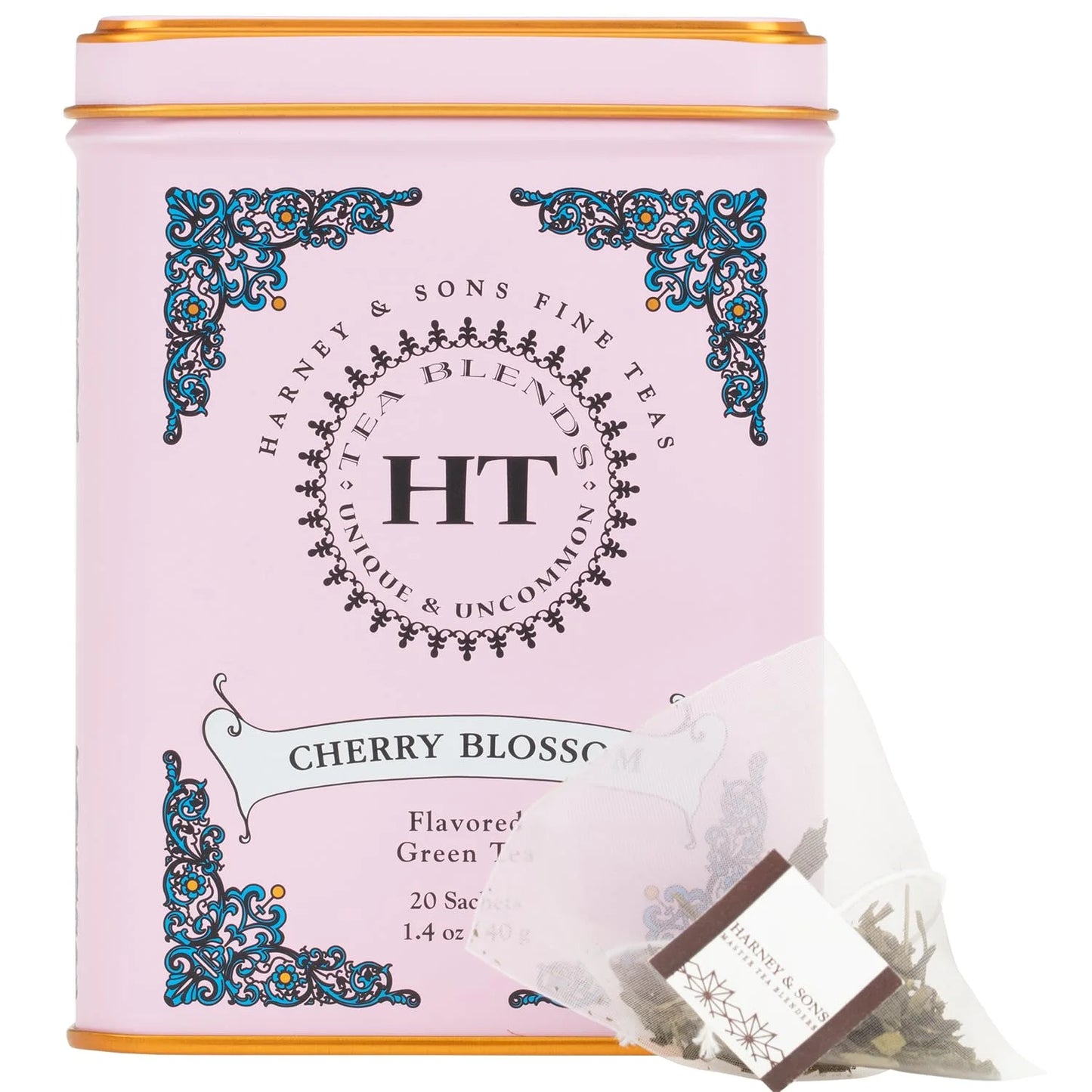 Harney & Sons HT Cherry Blossom Green Tea, 20 Sachets in Tin