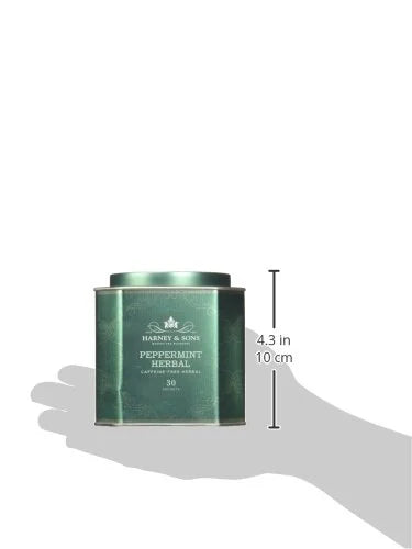 Harney & Sons Peppermint Herbal Tea in Sachets, Caffeine-Free Herbal, 30 Sachets (Pack of 2)
