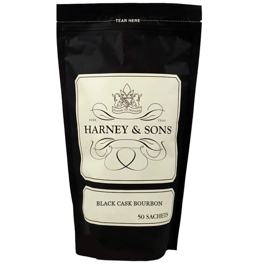 Harney & Sons Black Cask Bourbon Tea, 50 Sachets, Black Tea Blend