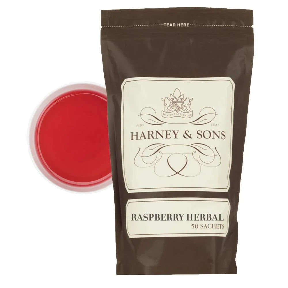 Harney & Sons Raspberry Herbal Tea Sachets, 50 Count