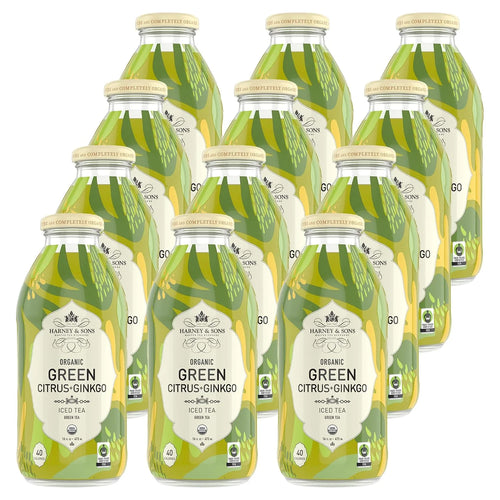 Harney & Sons Organic Green Iced Tea with Citrus & Ginkgo, 12 Bottles