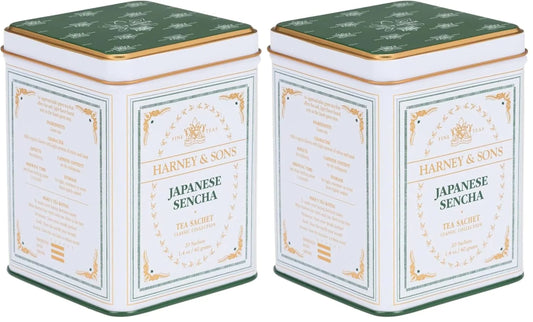 Harney & Sons Japanese Sencha Green Tea, 20 Sachets | Classic Collection (Pack of 2)