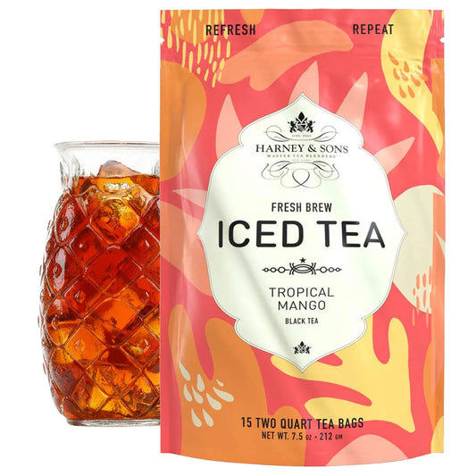 Harney & Sons Fresh Brew Tropical Mango Black Iced Tea, 15 Tea Bags