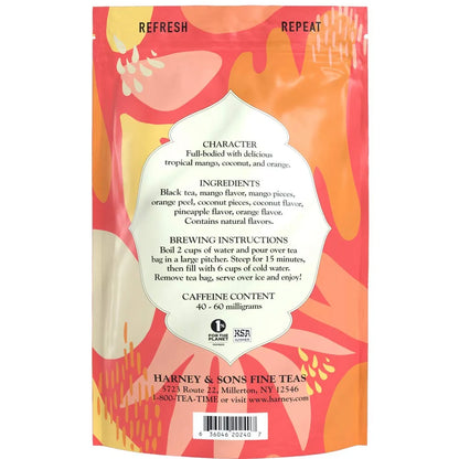 Harney & Sons Fresh Brew Tropical Mango Black Iced Tea, 15 Tea Bags