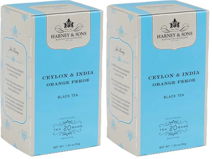 Harney & Sons Black Tea, Orange Pekoe, 20 Tea Bags (Pack of 2)