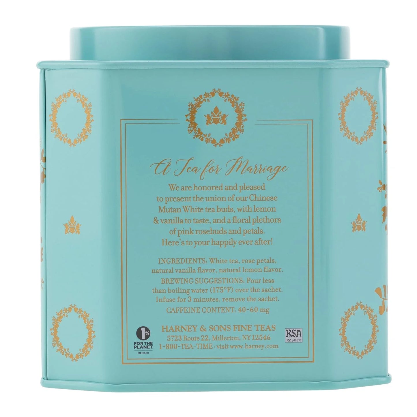Harney & Sons Wedding Tea, White Tea Blend, 30 Sachets in Tin