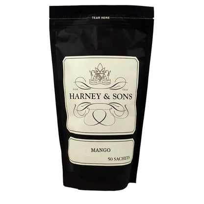 Harney & Sons Mango Black Tea, 50 Sachets, Caffeinated
