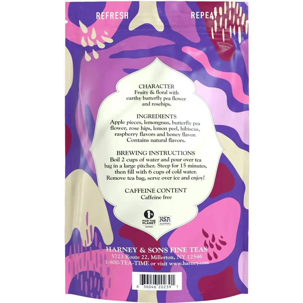 Harney & Sons Fresh Brew Indigo Punch Herbal Iced Tea, 15 Tea Bags