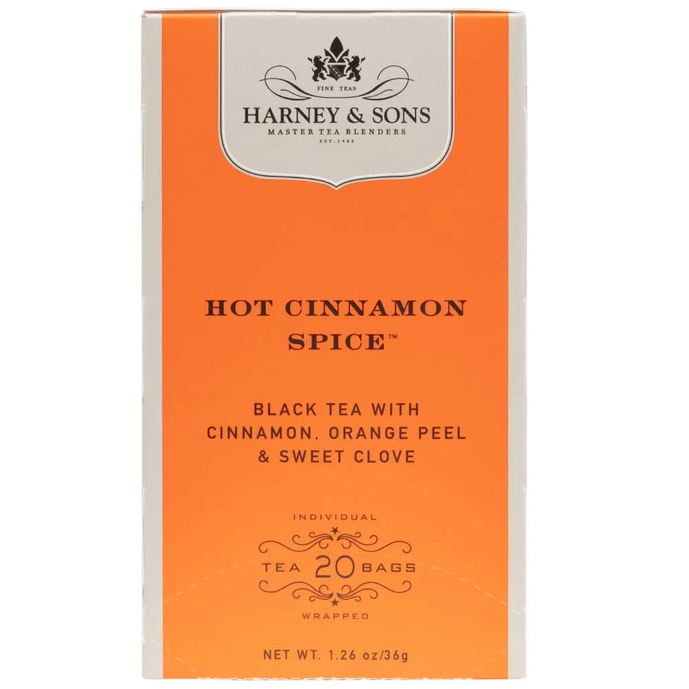 Harney & Sons Black Tea Bags, Hot Cinnamon Spice, 20 Count