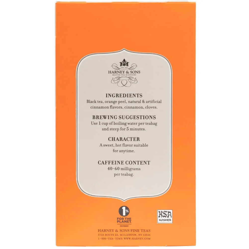 Harney & Sons Black Tea Bags, Hot Cinnamon Spice, 20 Count