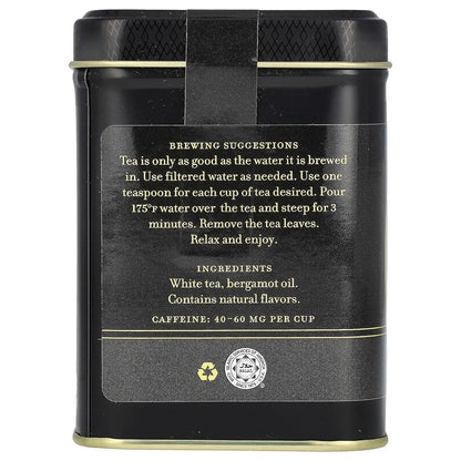 Harney & Sons Winter White Earl Grey Loose Leaf White Tea, 2 oz