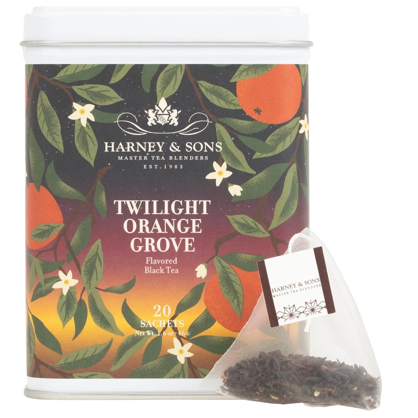 Harney & Sons Twilight Orange Grove Black Tea, 20 Sachets in Tin