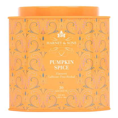 Harney & Sons Pumpkin Spice Herbal Tea, 30 Sachets in Tin