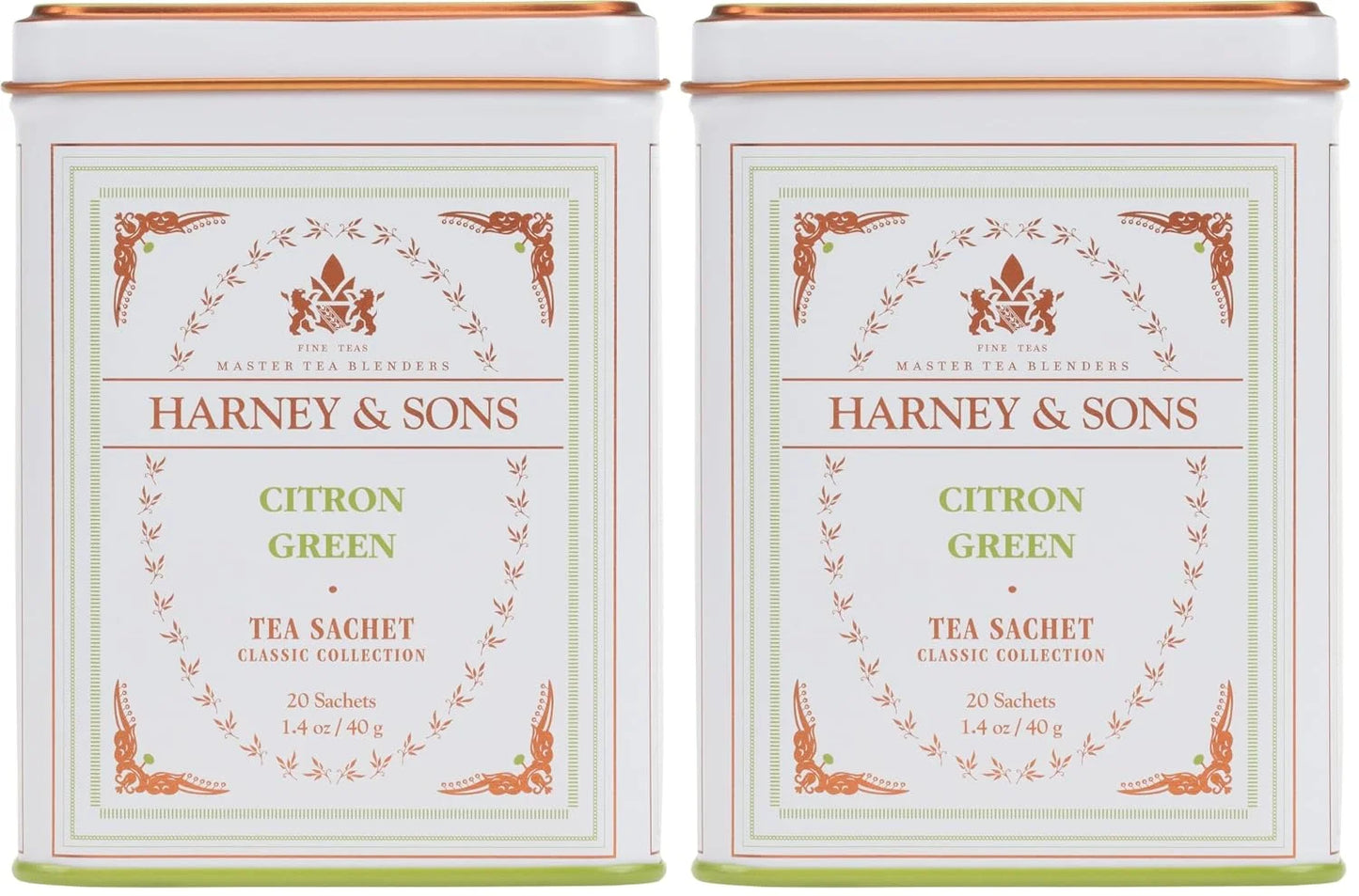 Harney & Sons Citron Green Tea, White, 20 Count (Pack of 2)