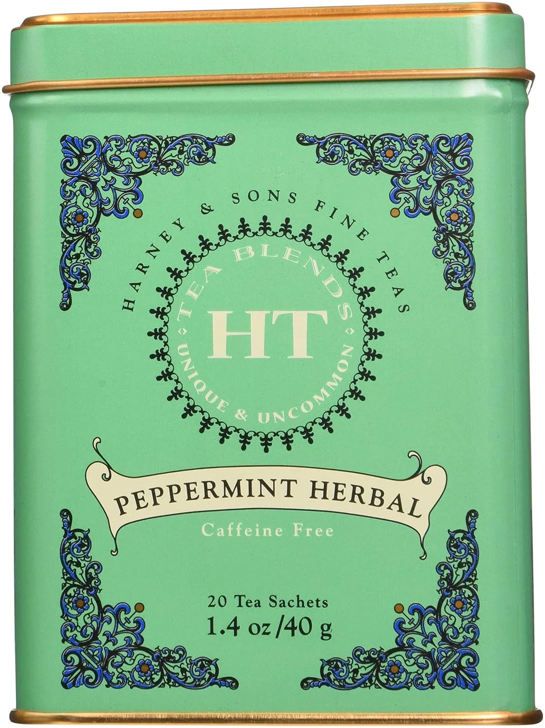 Harney & Sons Peppermint Herbal Tin, 20 Count (Pack of 2)
