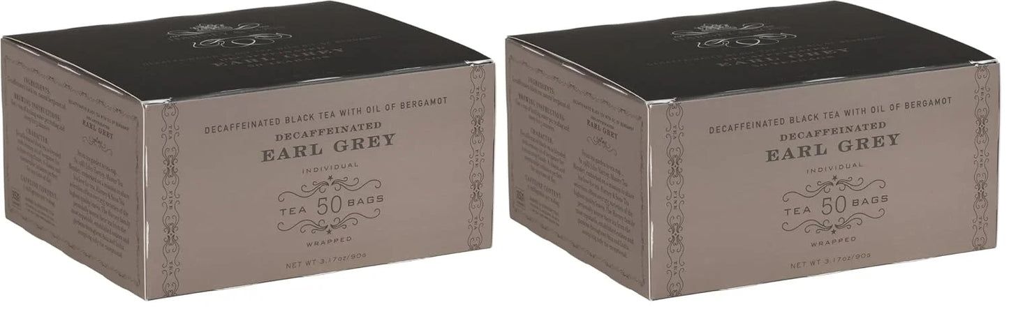 Harney & Sons Decaffeinated Earl Grey Tea bags,Black Tea with Bergamot,50 Count (Pack of 2)