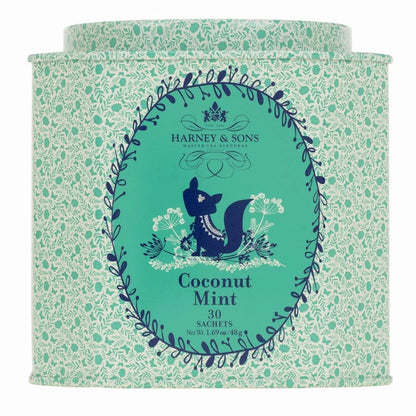 Harney & Sons Organic Coconut Mint Herbal Tea, 30 Sachets in Tin