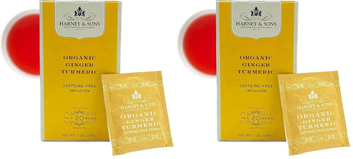 Harney & Sons Organic Tea Bags Ginger Turmeric, 20 Count (Pack of 2)