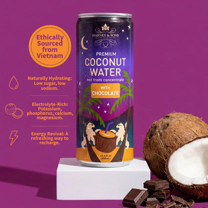 Harney & Sons Chocolate Coconut Water, 10.8 fl oz (Pack of 12)
