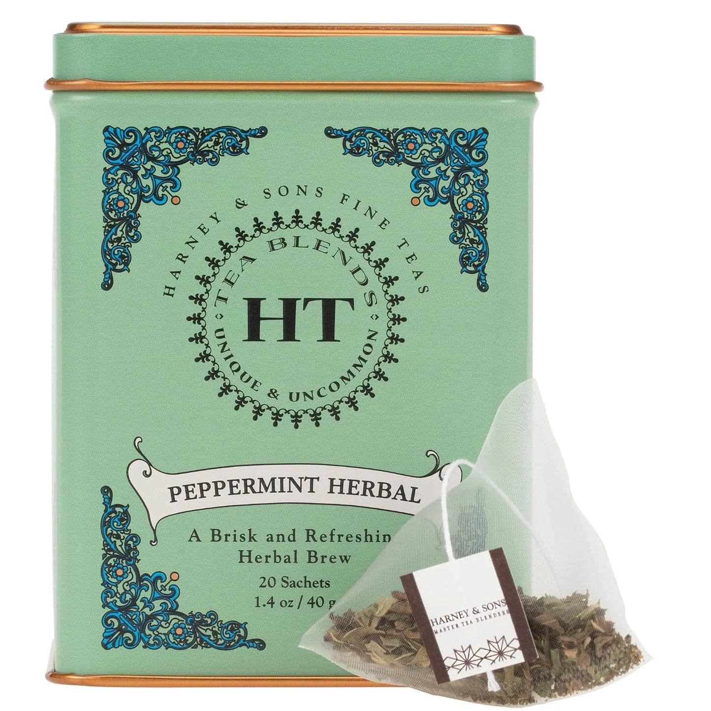 Harney & Sons HT Peppermint Herbal Tea, 20 Sachets in Tin
