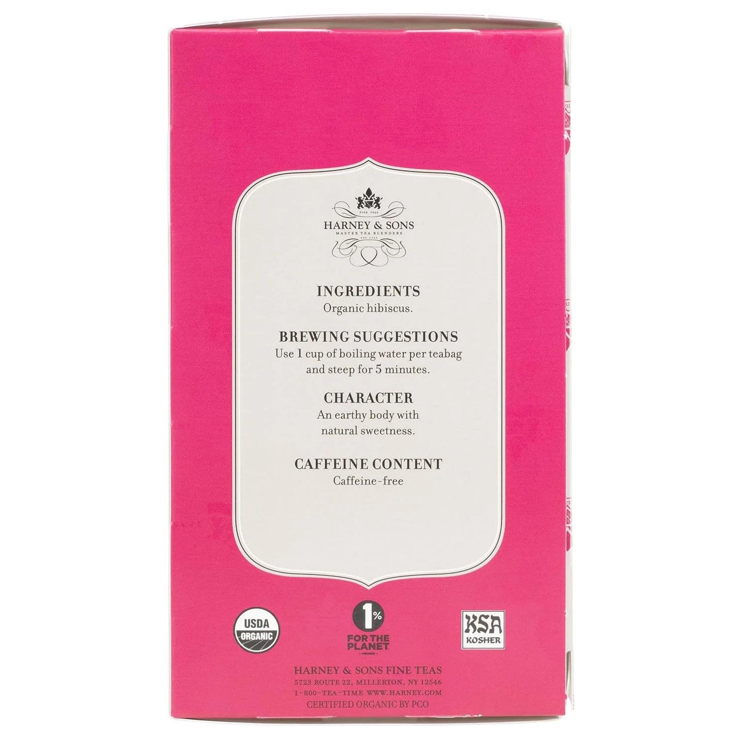 Harney & Sons Organic Hibiscus Herbal Tea Bags, 20 Count, Caffeine Free