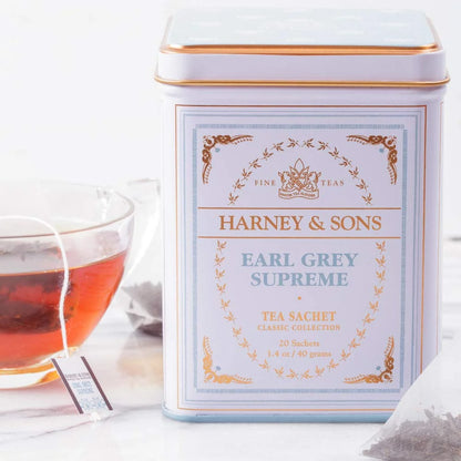Harney & Sons Earl Grey Supreme, Black Tea, 20 Sachets (Pack of 2)