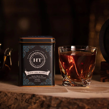 Harney & Sons Black Cask Bourbon Tea, 20 Sachets of Smoky Black Tea with Light Caramel Flavors (Pack of 2)