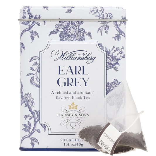 Harney & Sons Williamsburg Earl Grey Tea, 20 Sachets in Tin