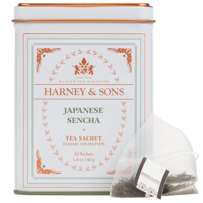 Harney & Sons Classic Japanese Sencha Green Tea, 20 Sachets in Tin