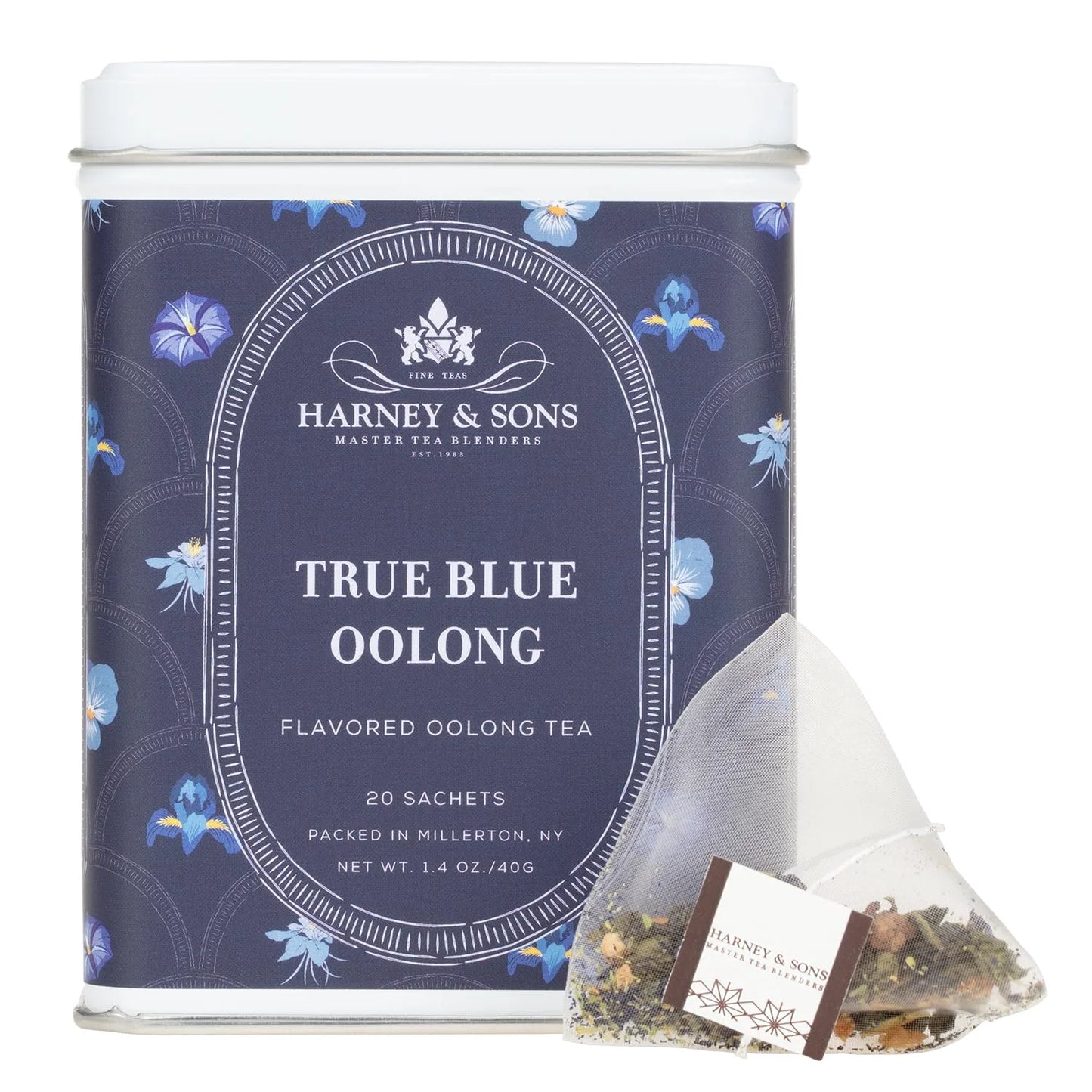 Harney & Sons True Blue Oolong Tea, 20 Sachets in Tin