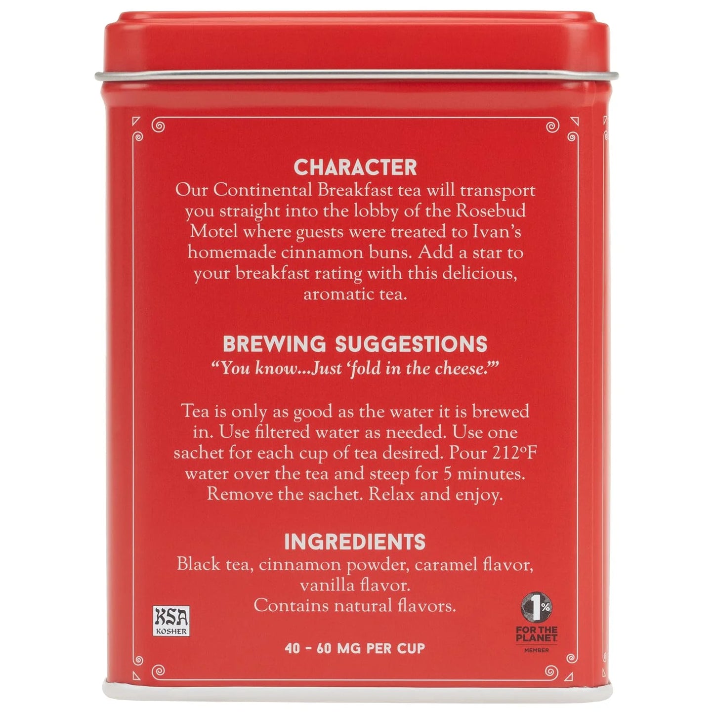 Harney & Sons Continental Breakfast Black Tea, 20 Sachets in Tin
