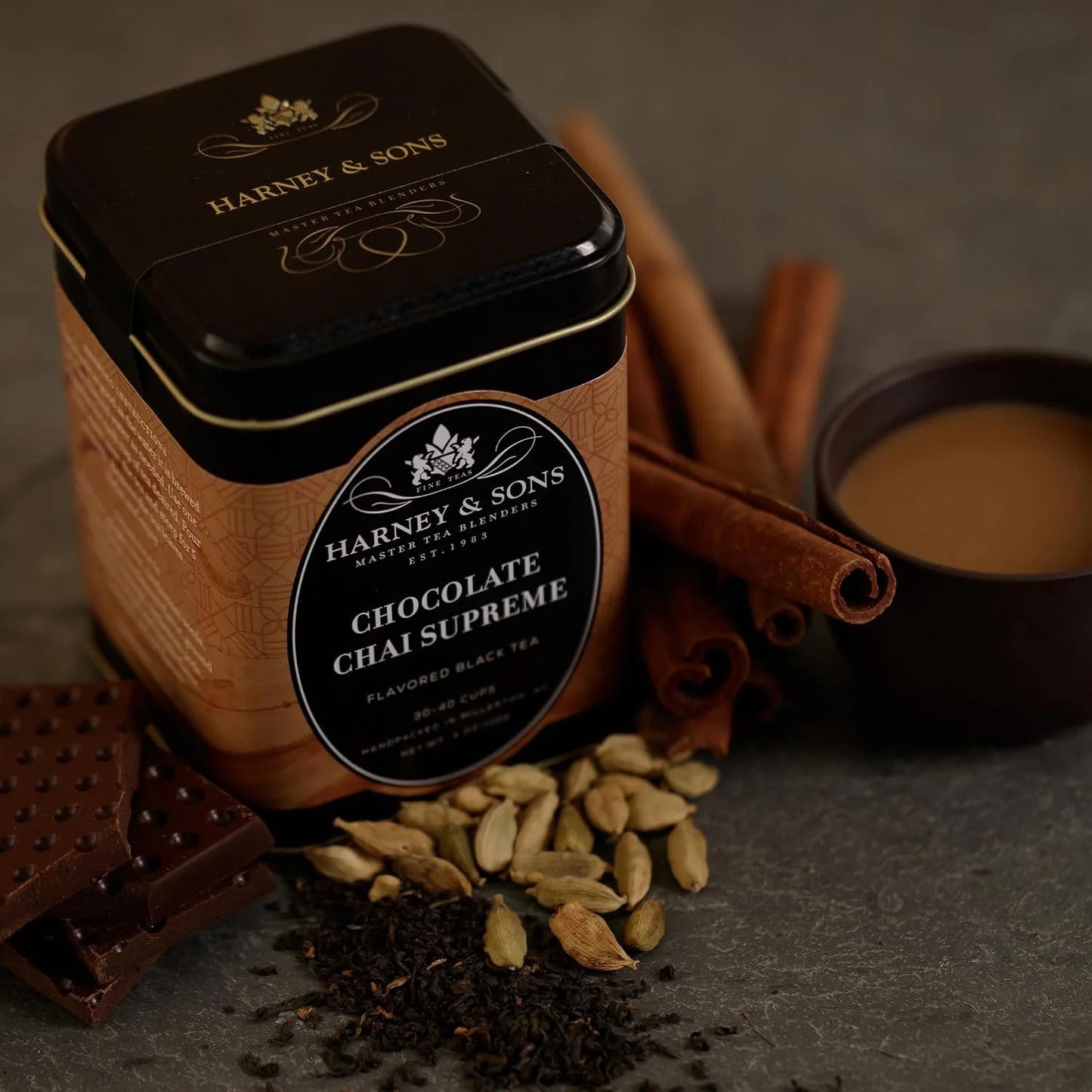 Harney & Sons Chocolate Chai Supreme Loose Leaf Black Tea Tin, 4 oz