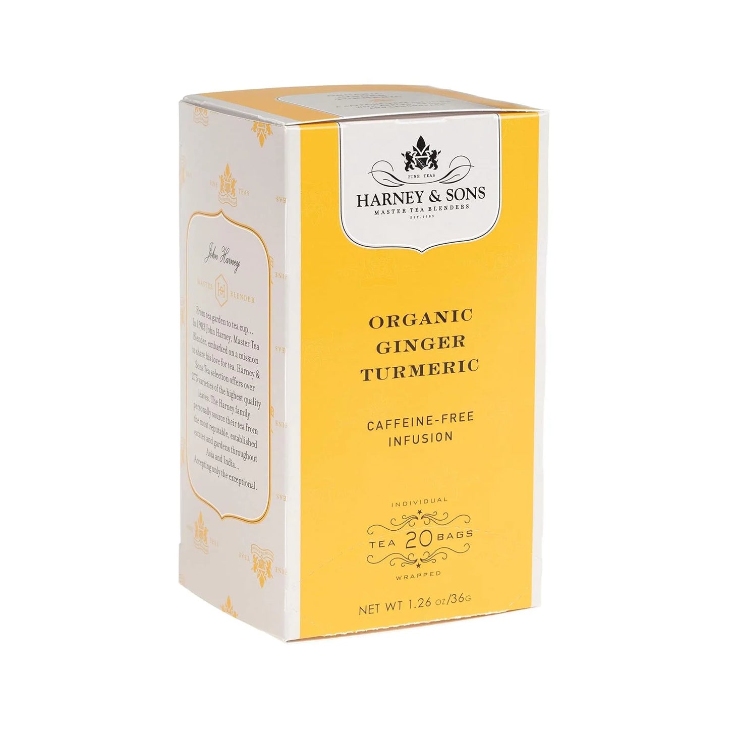 Harney & Sons Organic Ginger Turmeric Herbal Tea Bags, 20 Count
