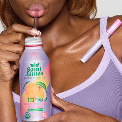 Saint James x Tarte Passion Fruit & Peach Organic Green Tea, 16 Oz, 12 Pack
