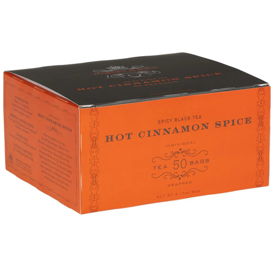 Harney & Sons Hot Cinnamon Spice Black Tea Bags, 50 Count