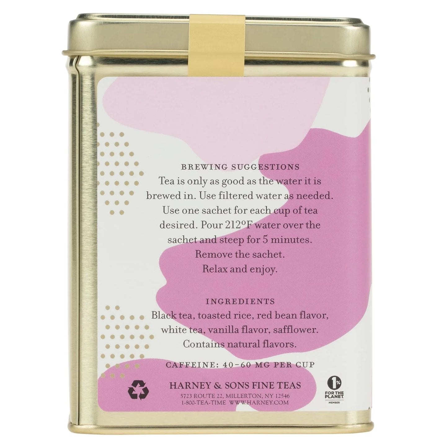 Harney & Sons Sweet Azuki Black Tea, 20 Sachets in Tin