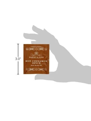 Harney and Sons Hot Cinnamon Spice, a Spicy Black Tea with Cinnamon, Orange Flavors & Sweet Clove - 50 Teabags (Pack of 2)