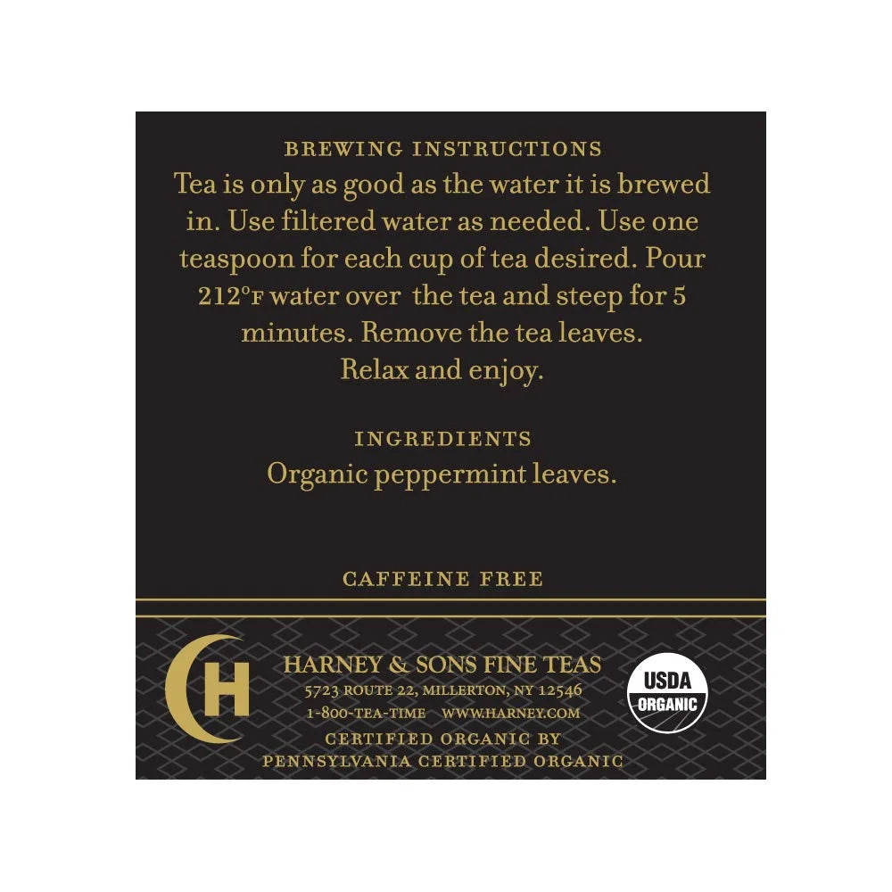 Harney & Sons Organic Peppermint Loose Leaf Herbal Tea Tin, 1.5 oz