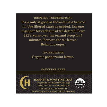 Harney & Sons Organic Peppermint Loose Leaf Herbal Tea Tin, 1.5 oz