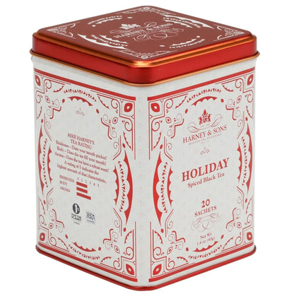 Harney & Sons Holiday Black Tea, 20 Sachets in Decorative Tin