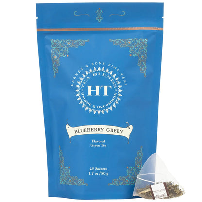 Harney & Sons Blueberry Green Tea Sachets, 25 Count
