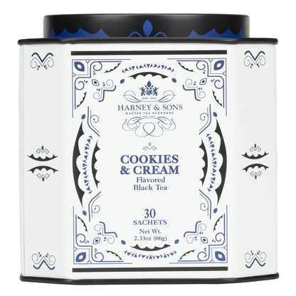 Harney & Sons Cookies & Cream Black Tea, 30 Sachets in Tin