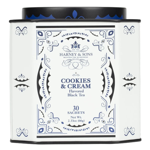 Harney & Sons Cookies & Cream Black Tea, 30 Sachets in Tin