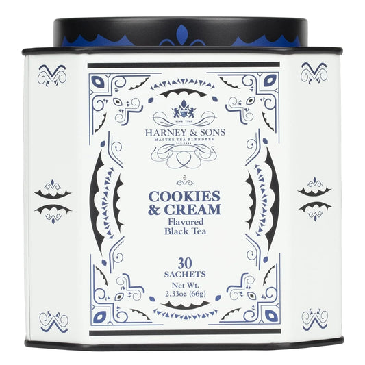 Harney & Sons Cookies & Cream Black Tea, 30 Sachets in Tin