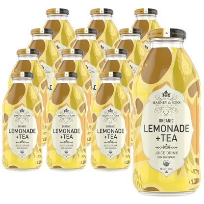 Harney & Sons Organic Lemonade & Tea Juice Drink, 12 Glass Bottles, 16 oz